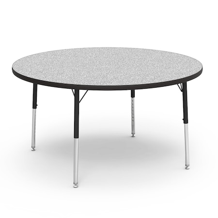 Virco 48 in. W, 48 in. L, 17-25 in. H, Grey Nebula Top / Black Edge 4848RLO